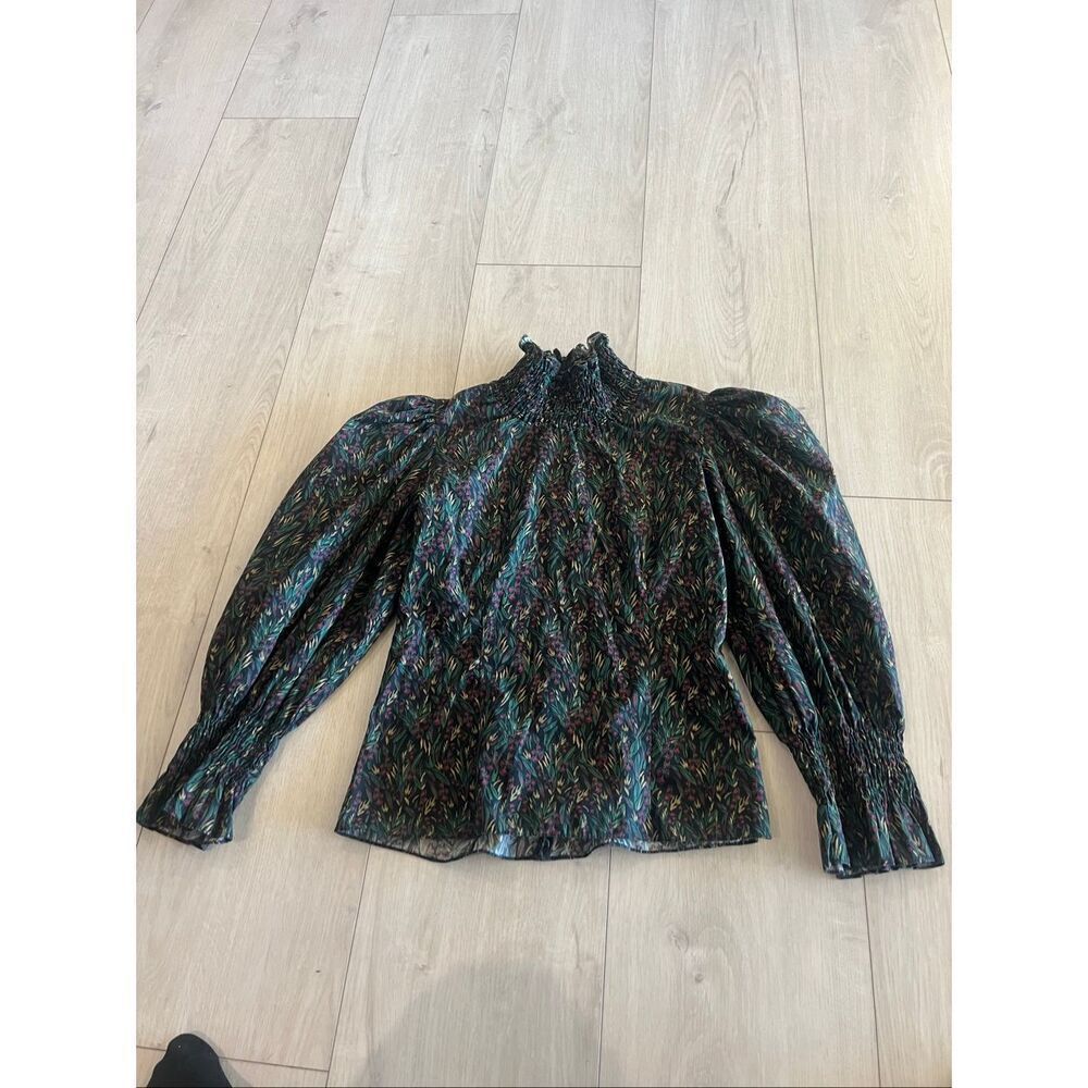 Zara floral puff sleeve blouse size xs